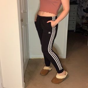 Adidas French Terry Tapered-Cuff 3-Stripe Joggers